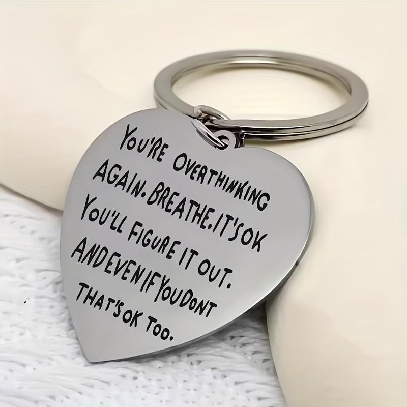 Heart-shaped engraved keyring  - Mental Health Wellness Quotes review and price
