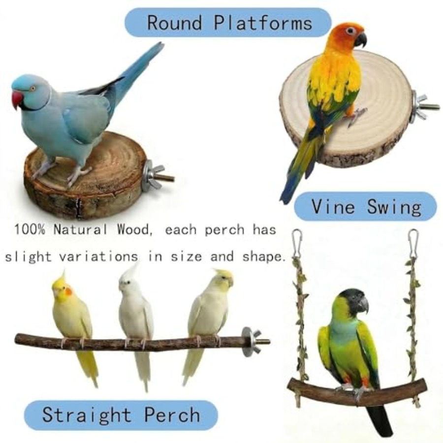8PCS natural wood bird perches - Health & Wellness Newsletter review and price