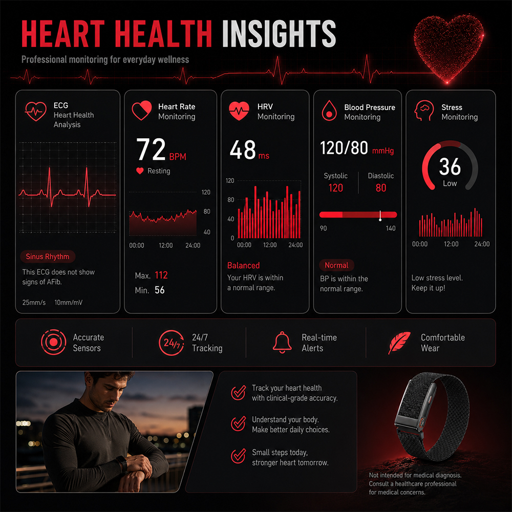 Smart Health Bracelet ECG HRV  - Health Wellness Activities review and price